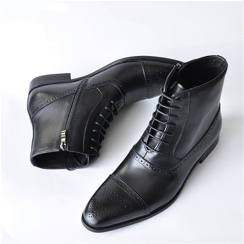 il Capo - Classic Leather Boots For Men with zipper - Ashour Shoes