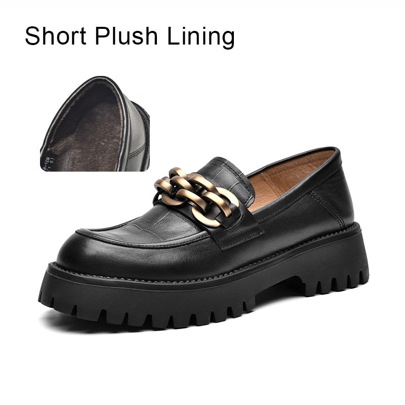 il Grosso - Chunky Genuine Leather Loafers for Women