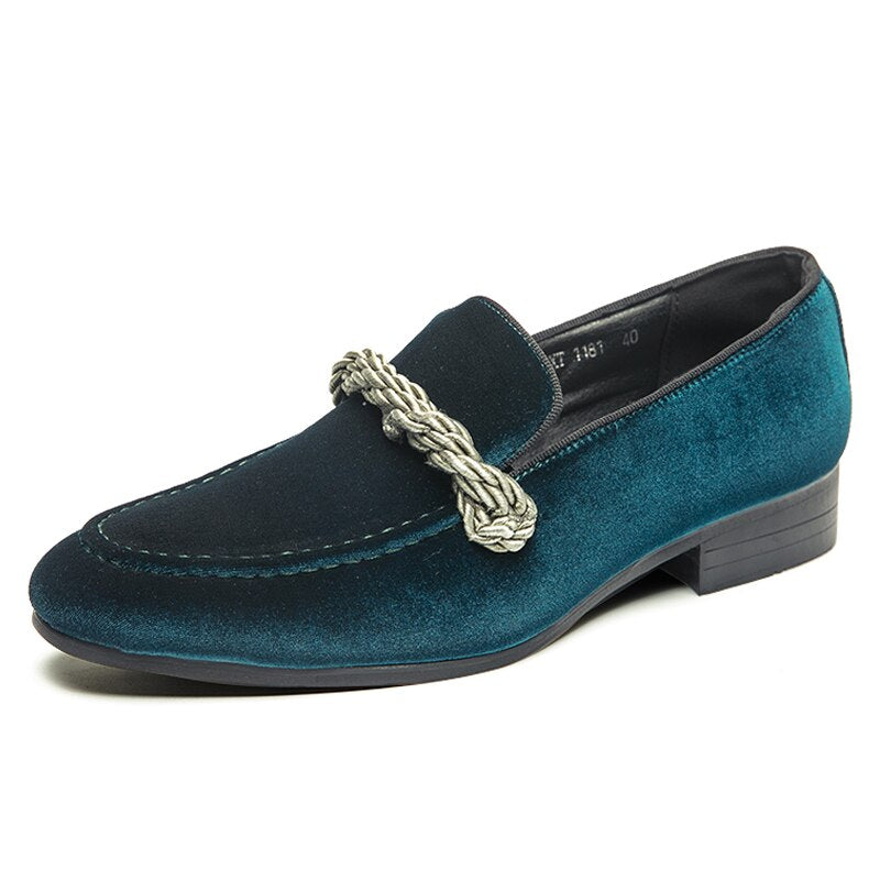 The WEH - Ribbon Decorated Suede Leather Loafers For Men - Ashour Shoes