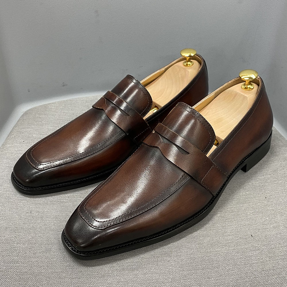 CCL2 - Classic Men's Leather Penny Loafers - Ashour Shoes