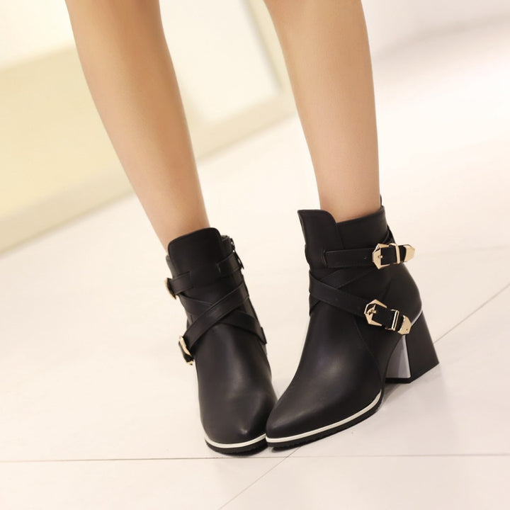 The Magg - High Heel Leather Ankle Boots For Women