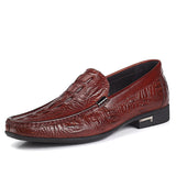 The Emperor - Leather Alligator Print Loafers For Men - Ashour Shoes