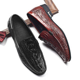 The Emperor - Leather Alligator Print Loafers For Men - Ashour Shoes