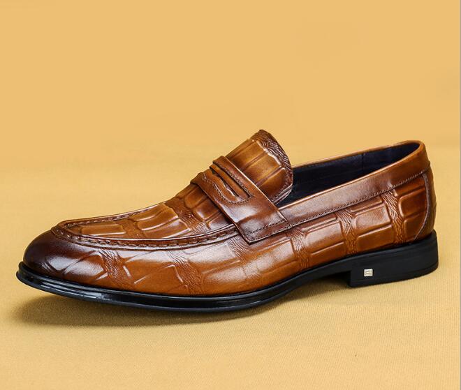 The Milanino 3 - Men's Elegant Dress Shoes Loafers (Crocodile pattern)