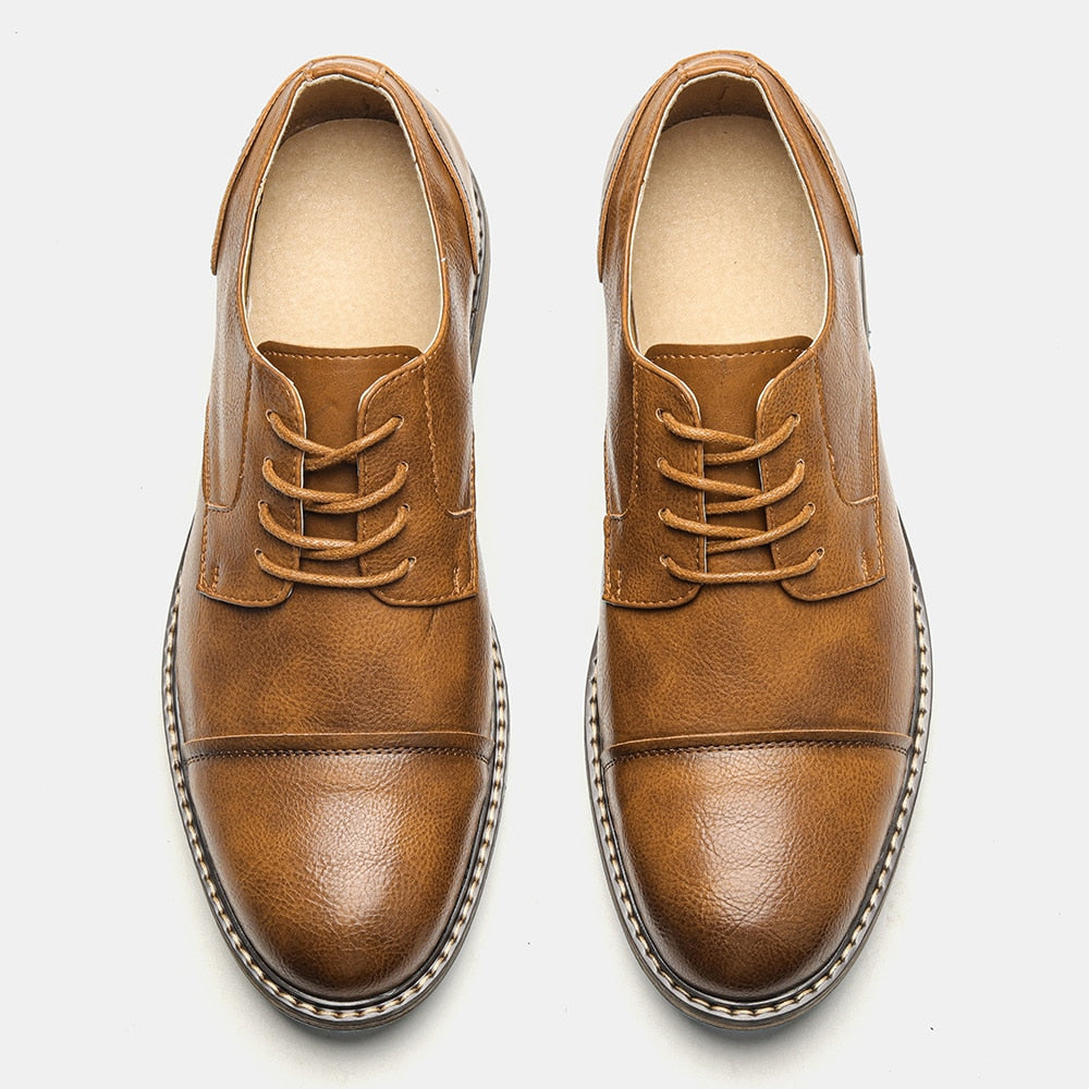 The Merani - Leather Cap Toe Sneakers For Men