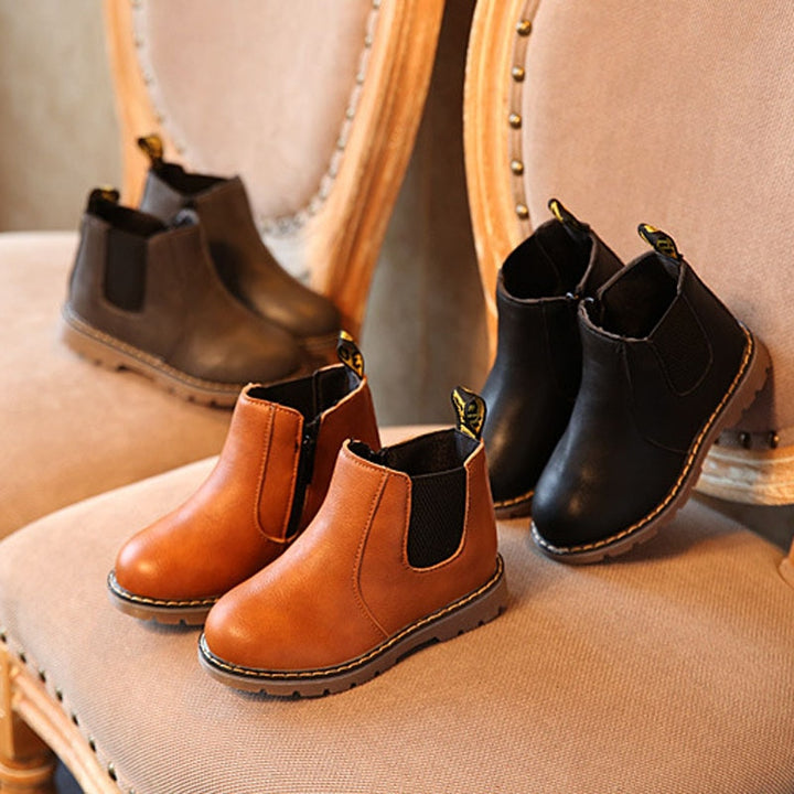 The Cuccio - Leather Chelsea Boots For Kids. Winter/Snow Boots - Ashour Shoes