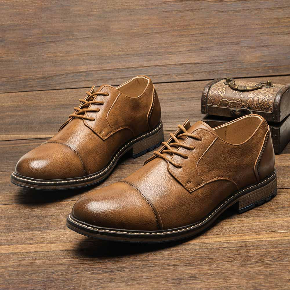 The Merani - Leather Cap Toe Sneakers For Men