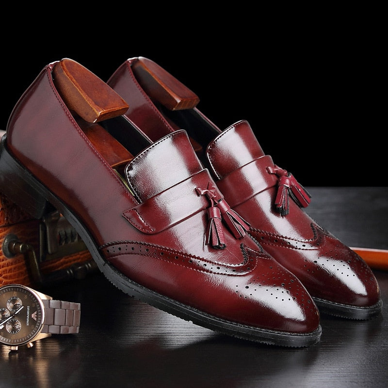 The T93 - Classic Wingtip Leather Tassel Loafers For Men