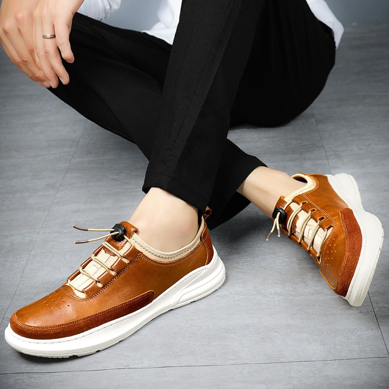 The Lombardo - Genuine Leather Casual Sneakers For Men - Ashour Shoes