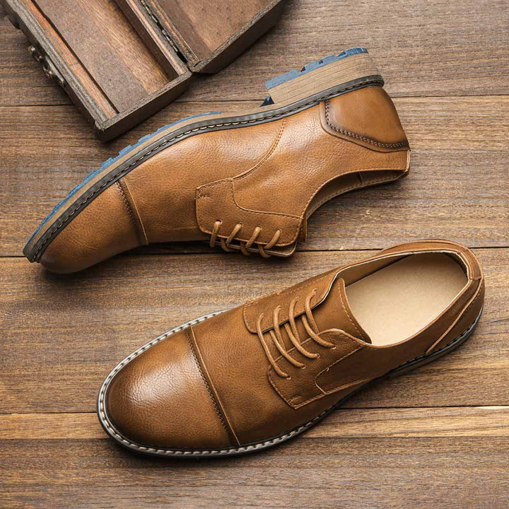 The Merani - Leather Cap Toe Sneakers For Men