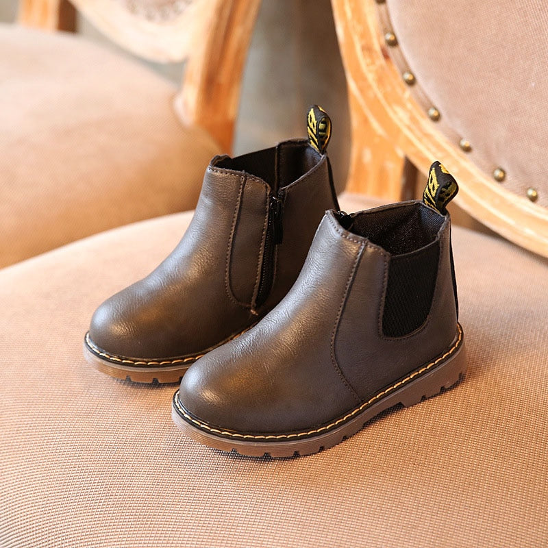 The Cuccio - Leather Chelsea Boots For Kids. Winter/Snow Boots - Ashour Shoes