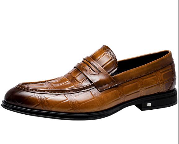 The Milanino 3 - Men's Elegant Dress Shoes Loafers (Crocodile pattern) - Ashour Shoes