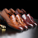 The T93 - Classic Wingtip brogue Leather Tassel Loafers For Men - Ashour Shoes