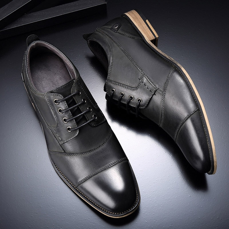 the Albrese - 2022 Men's Captoe Leather Dress Shoes