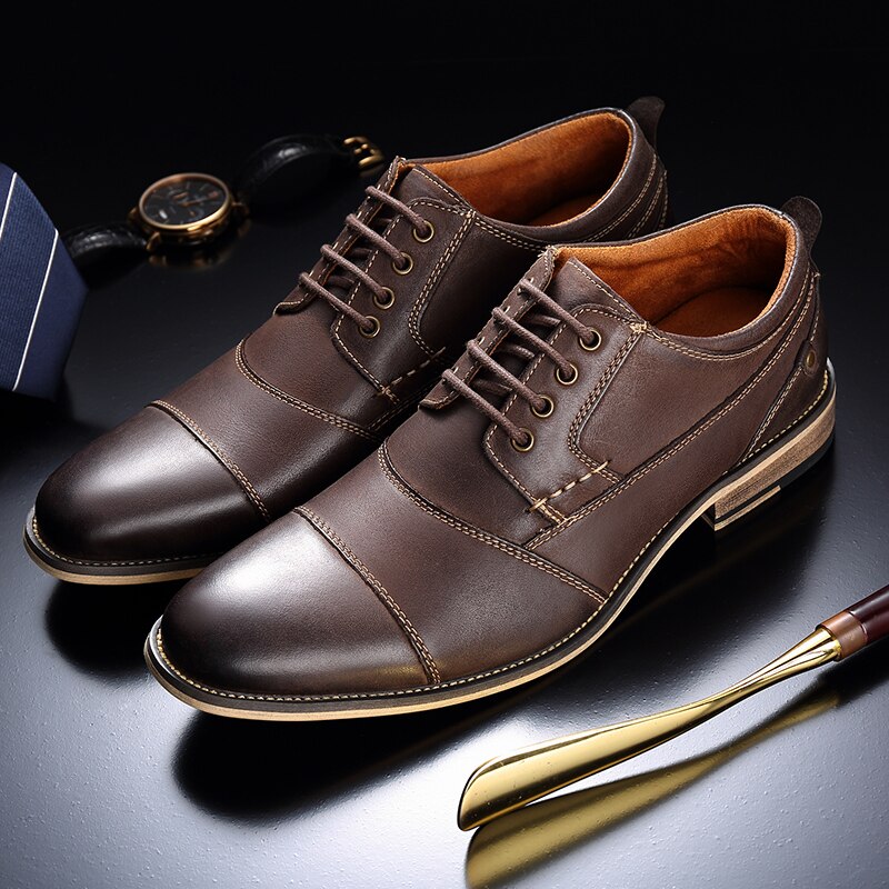 the Albrese - 2022 Men's Captoe Leather Dress Shoes