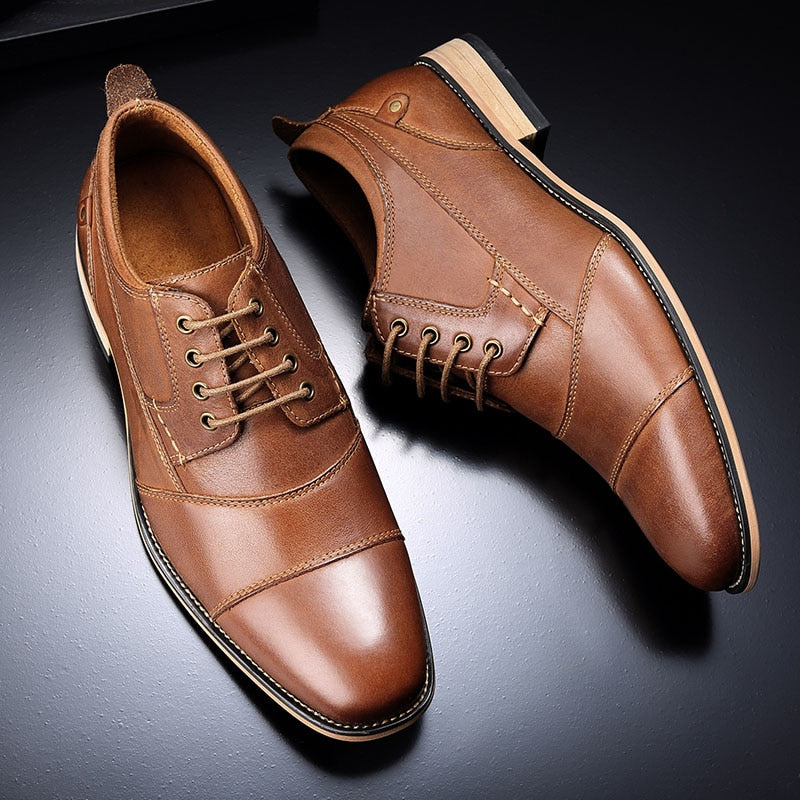 the Albrese - 2022 Men's Captoe Leather Dress Shoes
