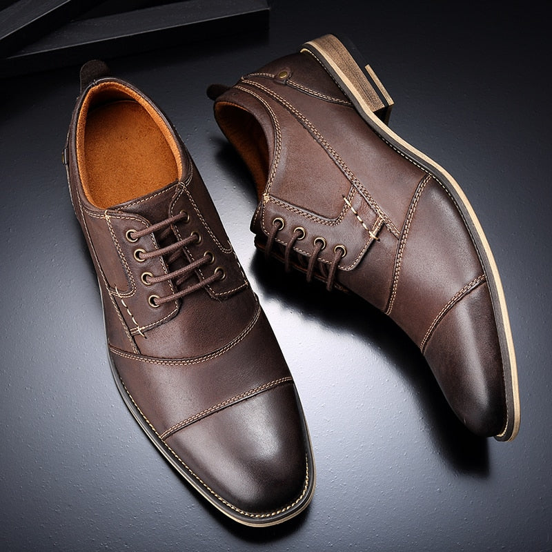 the Albrese - 2022 Men's Captoe Leather Dress Shoes - Ashour Shoes