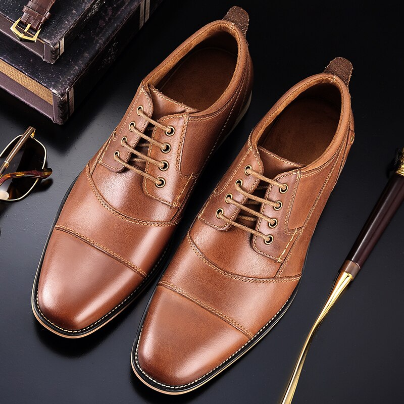 the Albrese - 2022 Men's Captoe Leather Dress Shoes