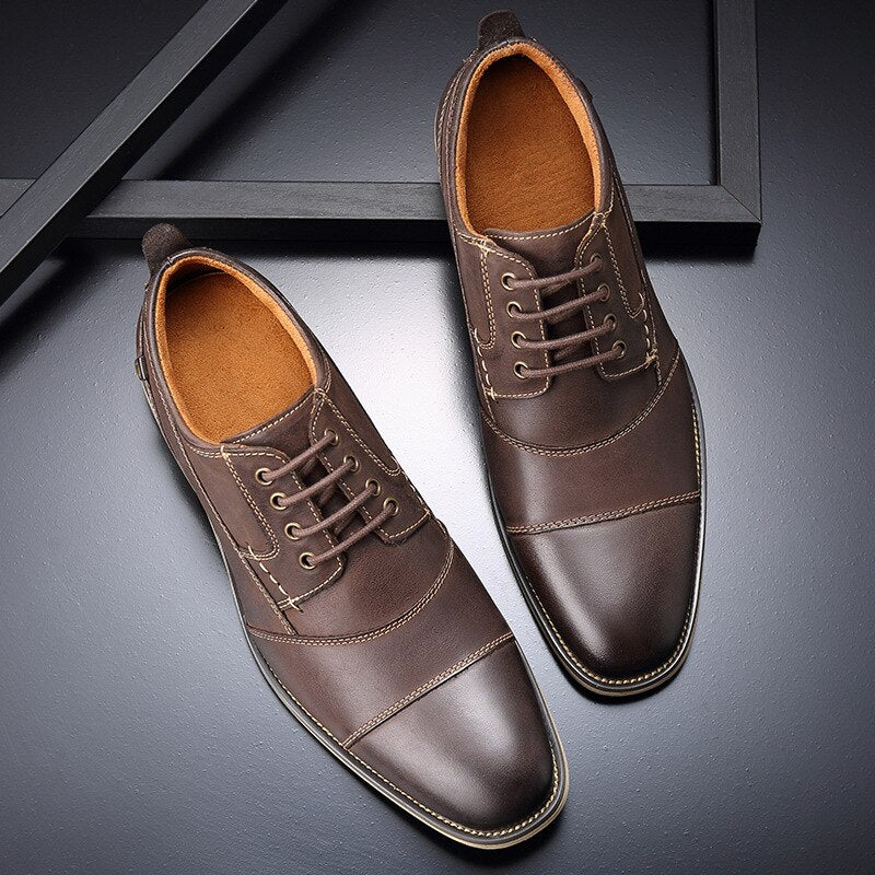 the Albrese - 2022 Men's Captoe Leather Dress Shoes