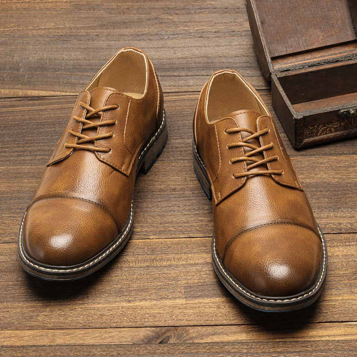 The Merani - Leather Cap Toe Sneakers For Men - Ashour Shoes