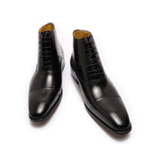 The Fazona - Classic Brogue Leather Boots For Men - Ashour Shoes