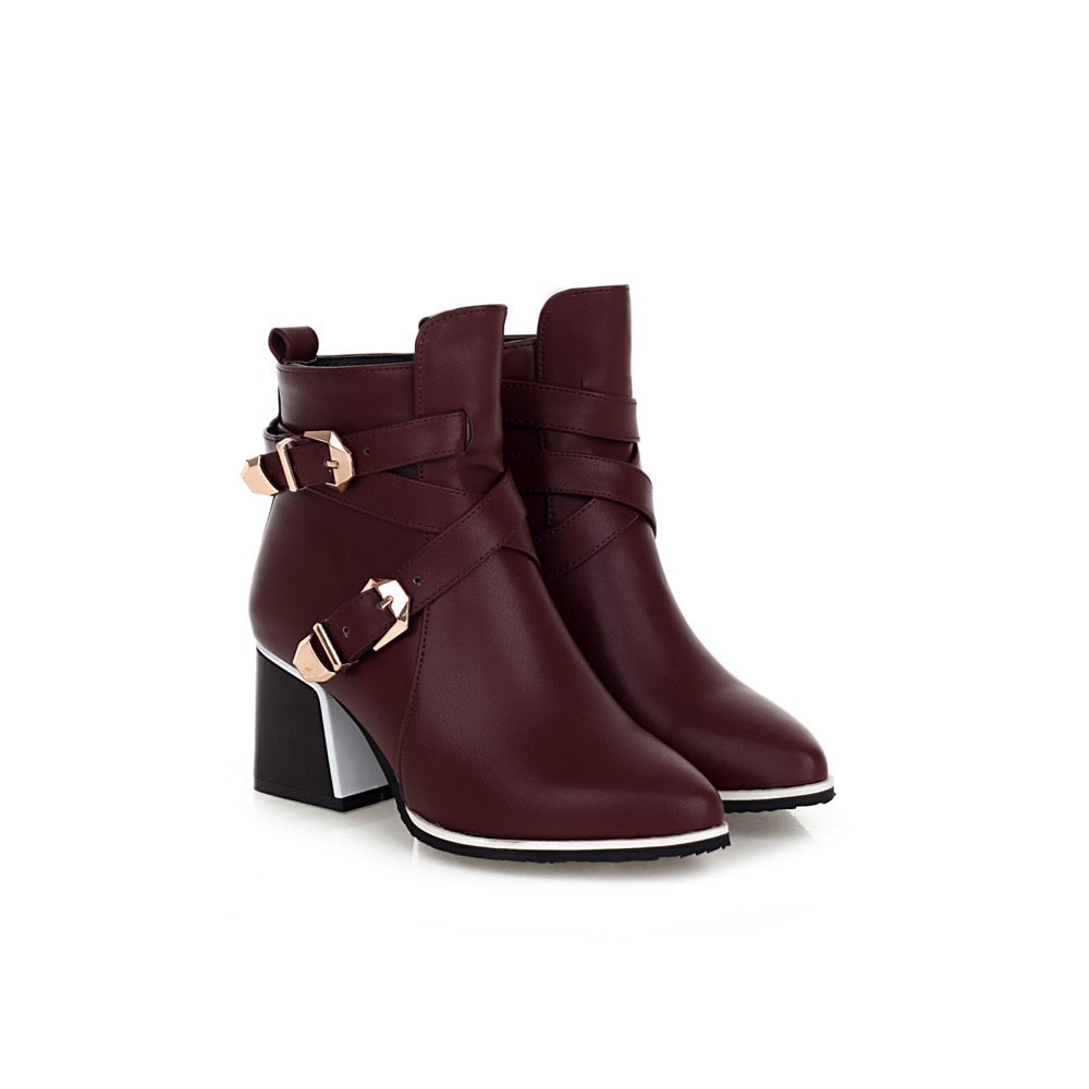 The Magg - High Heel Leather Ankle Boots For Women