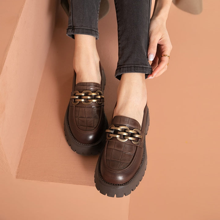 il Grosso - Chunky Genuine Leather Loafers for Women - Ashour Shoes