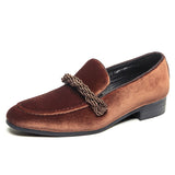 The WEH - Ribbon Decorated Suede Leather Loafers For Men - Ashour Shoes