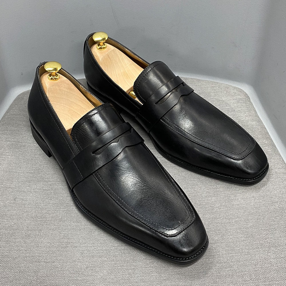 Ashour's CCL2 - Classic Men's Leather Penny Loafers
