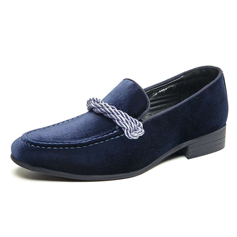 The WEH - Ribbon Decorated Suede Leather Loafers For Men - Ashour Shoes