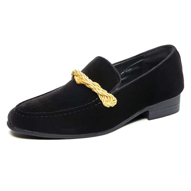 The WEH - Ribbon Decorated Suede Leather Loafers For Men - Ashour Shoes