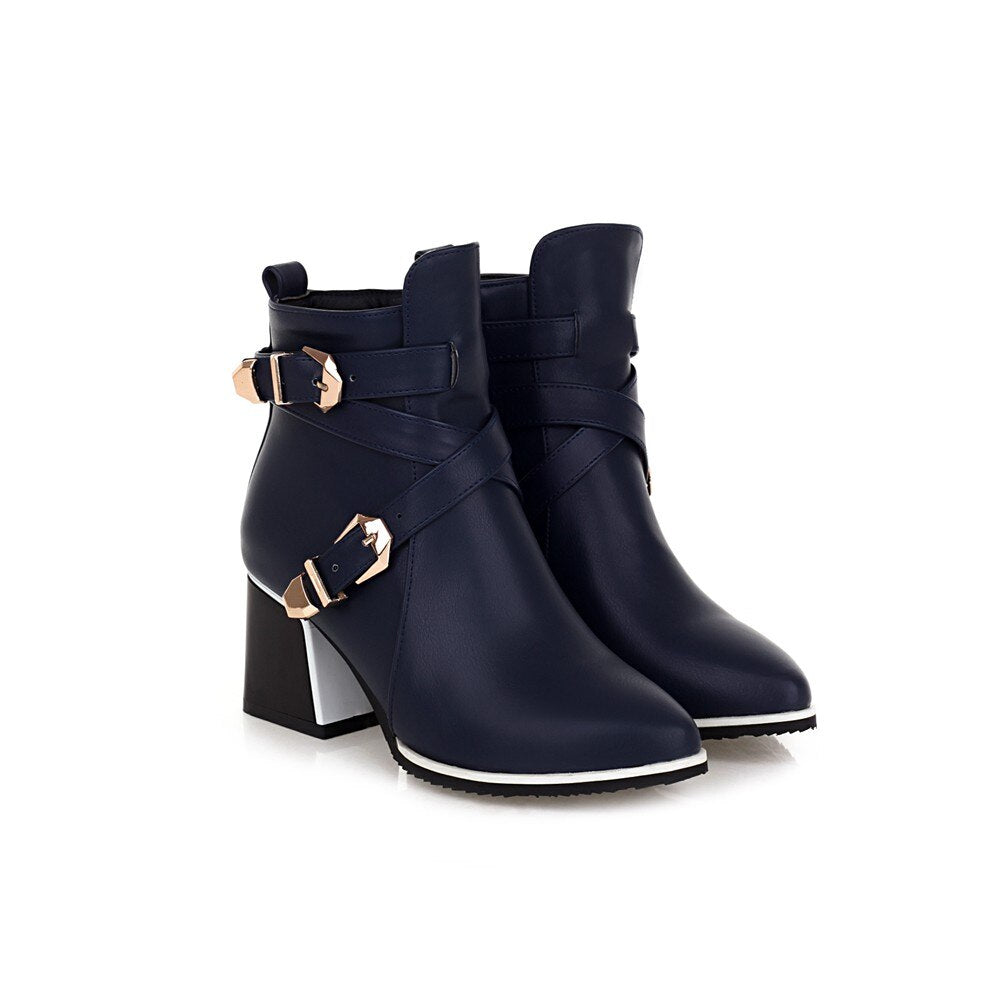 The Magg - High Heel Leather Ankle Boots For Women