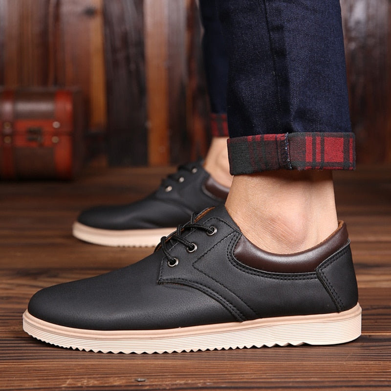 L'ufficio - Casual Men's Elegant Leather Sneakers - Ashour Shoes