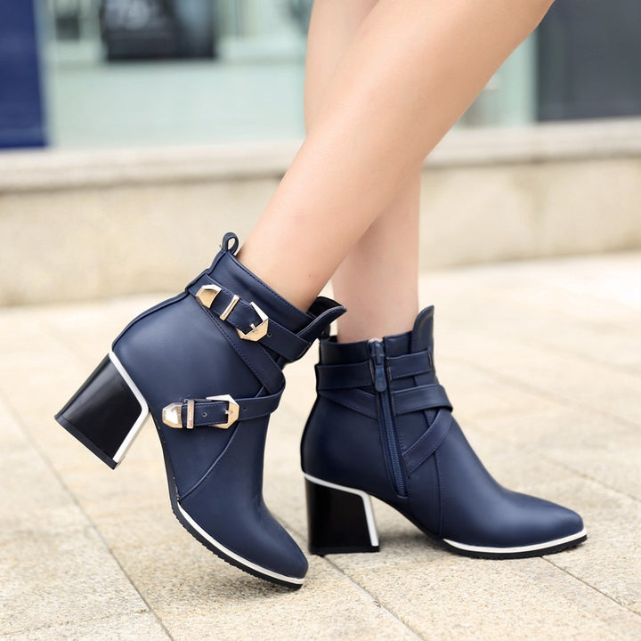 The Magg - High Heel Leather Ankle Boots For Women