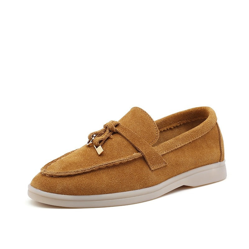 The Zukosia - Women's Suede Leather Tassel Loafers/slip on shoes - Ashour Shoes