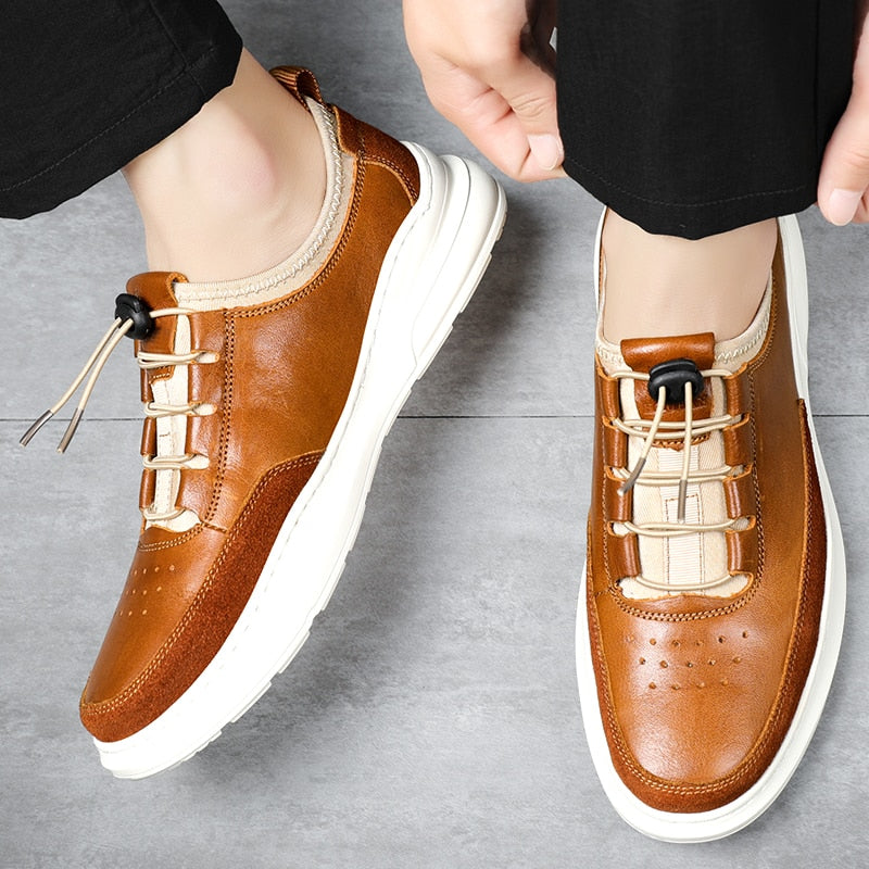 The Lombardo - Genuine Leather Casual Sneakers For Men - Ashour Shoes