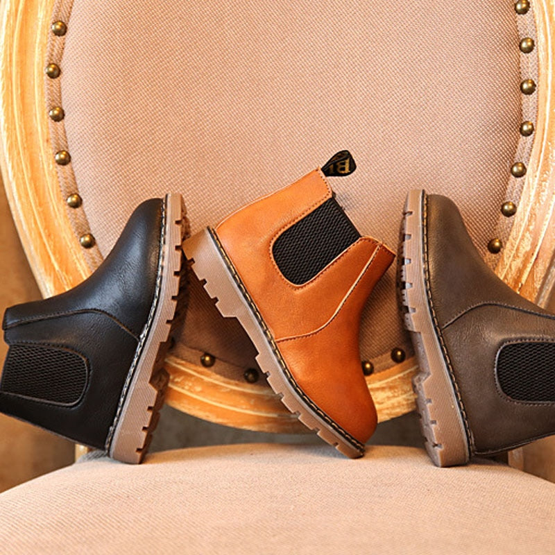 The Cuccio - Leather Chelsea Boots For Kids. Winter/Snow Boots - Ashour Shoes