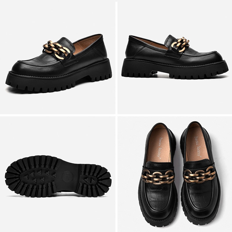 il Grosso - Chunky Genuine Leather Loafers for Women - Ashour Shoes