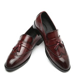 The T93 - Classic Wingtip brogue Leather Tassel Loafers For Men - Ashour Shoes
