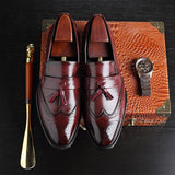 The T93 - Classic Wingtip brogue Leather Tassel Loafers For Men - Ashour Shoes
