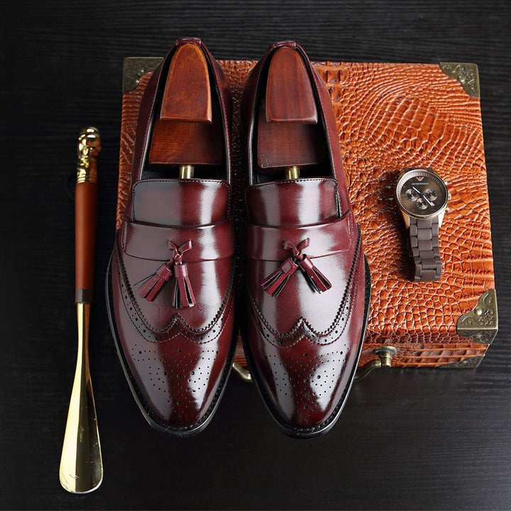 The T93 - Classic Wingtip Leather Tassel Loafers For Men