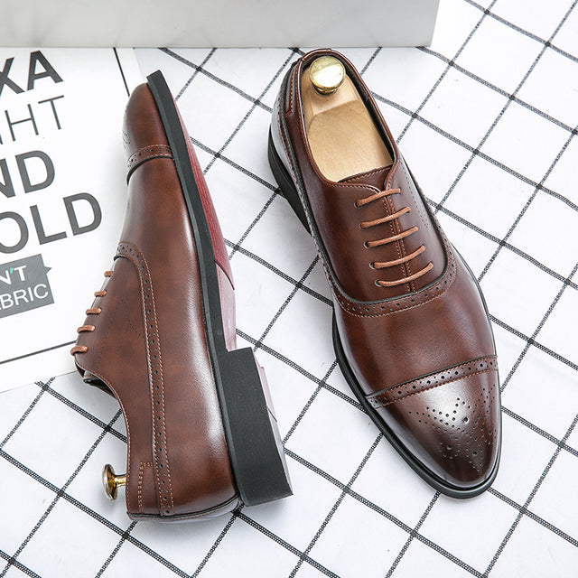 il Rosso - Red bottom sole Leather Oxford Shoes For Men - Ashour Shoes