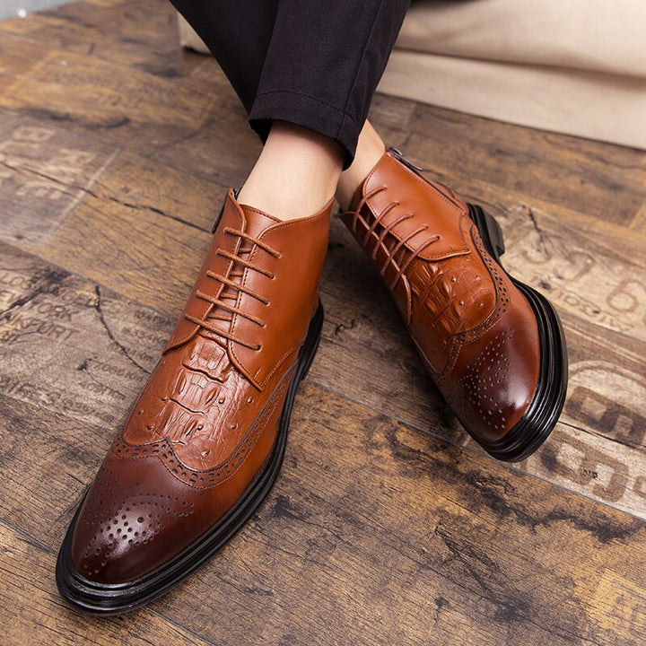 La Officina2 Ankle boots - Wingtip Leather Ankle boots for men (with zipper) - Ashour Shoes