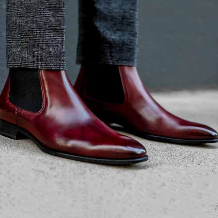 il Rossone - Red Bottom Chelsea Leather Boots for men - Ashour Shoes