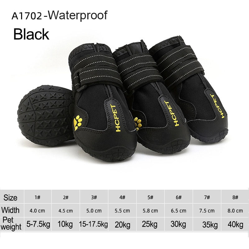 il Cuccio - 4pcs/set Pet Dog Shoes, Reflective & Waterproof Dog Boots.