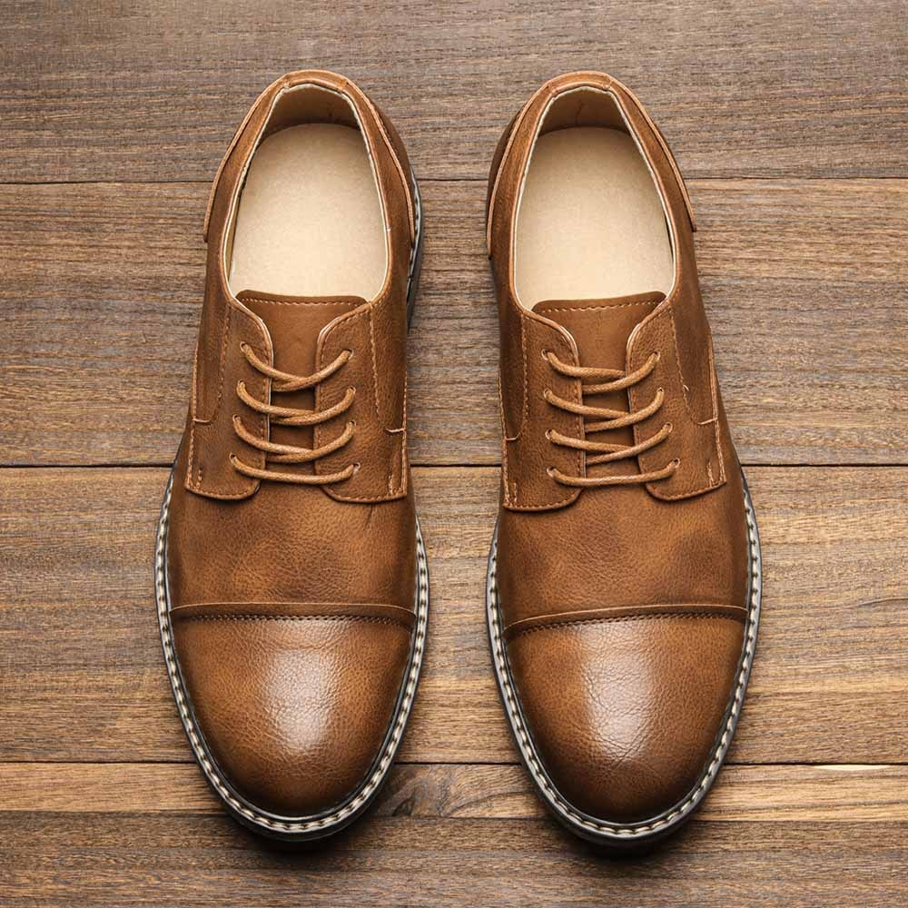 The Merani - Leather Cap Toe Sneakers For Men