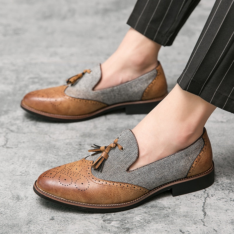 The Opulenza - Unique Design Tassel Leather Loafers - Ashour Shoes