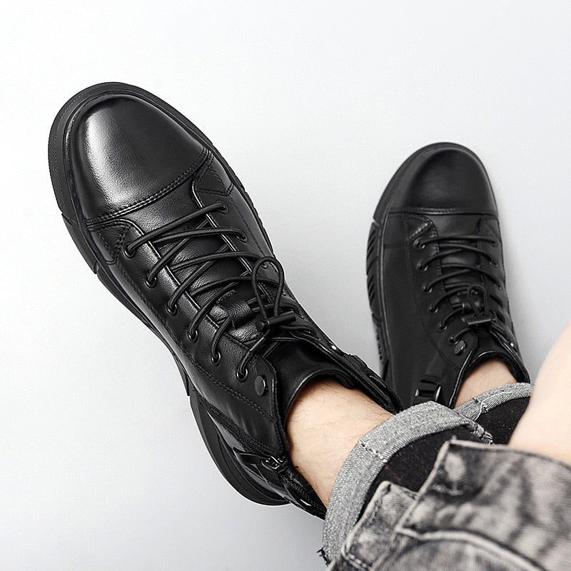 The Sicuro - Leather Ankle Boots For Men - Ashour Shoes