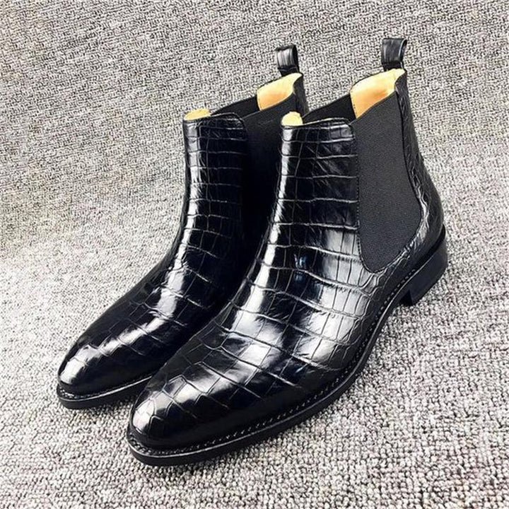 The Croci - Unique Crocodile pattern leather boots for men