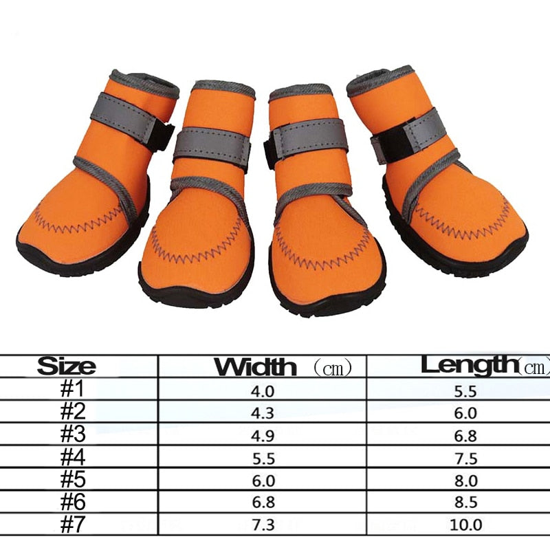 il Cuccio - 4pcs/set Pet Dog Shoes, Reflective & Waterproof Dog Boots. - Ashour Shoes